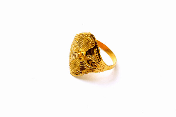 Traditional Floral Filigree Gold Statement Ring