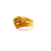 Classic Beaded Gold Band with Intricate Center Motif