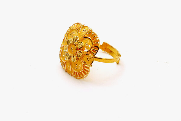 Radiant Floral Burst Gold Statement Ring