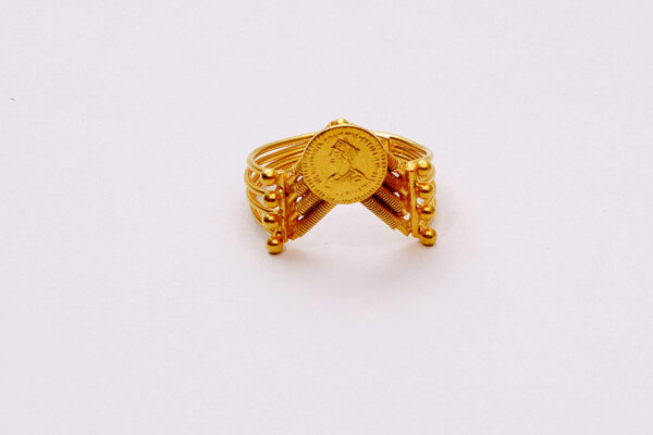 Traditional Coin-Motif Multi-Wire Gold Ring