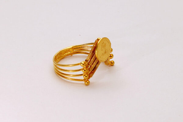 Traditional Coin-Motif Multi-Wire Gold Ring