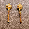 Exquisite Floral Design Gold Drop Earrings