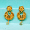Traditional Crescent Moon Filigree Gold Drop Earrings