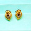 Elegant Teardrop-Inspired Two-Tone Gold Studs