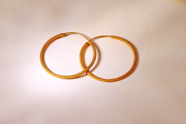 Classic Textured Gold Hoop Earrings