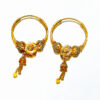 Elegant Textured Filigree Gold Hoop Earrings