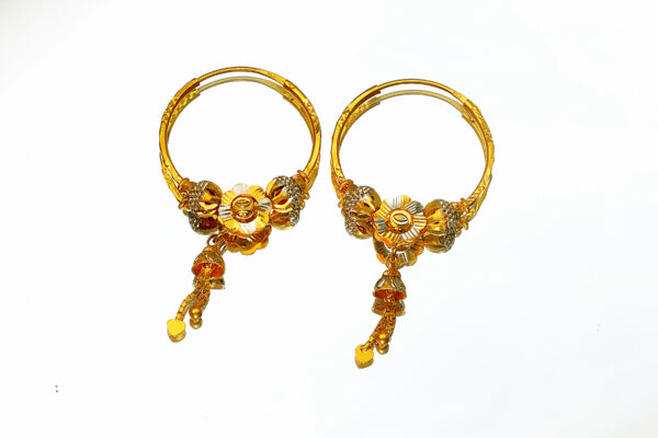 Elegant Textured Filigree Gold Hoop Earrings