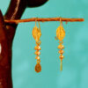 Elegant Textured Gold Drop Earrings with Cascading Discs