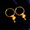 Traditional Gold Hoop Earrings with Jhumki Dangle