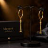Elegant Hanging Bead Gold Hoop Earrings