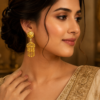 Exquisite Filigree Gold Jhumka Earrings