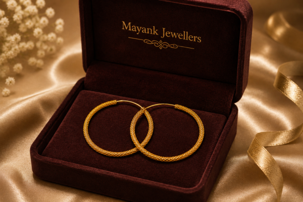 Classic Textured Gold Hoop Earrings