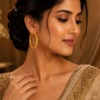 Classic Textured Gold Hoop Earrings