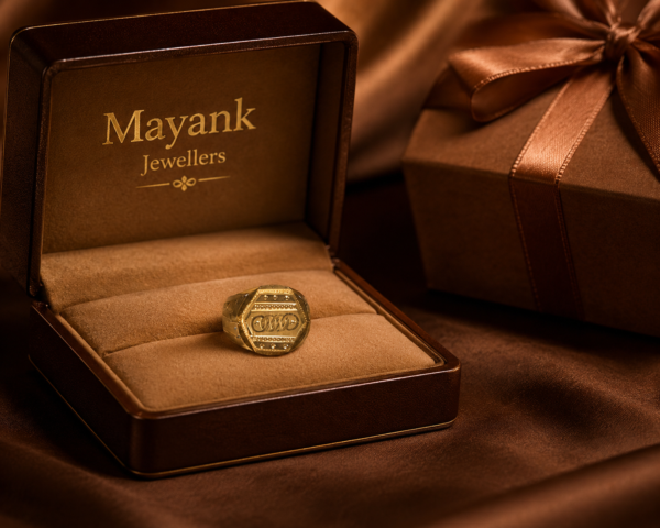 Luxury Custom Monogrammed Gold Statement Ring