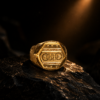 Luxury Custom Monogrammed Gold Statement Ring