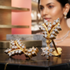 Exquisite Floral-Inspired Diamond Drop Earrings