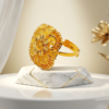 Radiant Floral Burst Gold Statement Ring