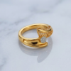 Gold Ring, Designer Gold Ring, Filigree Gold Ring, Stone Studded Ring, Modern Gold Jewelry, Women's Gold Ring, Daily Wear Ring, Contemporary Jewelry, Gift for Her, Stylish Gold Ring.