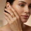 Artistic Filigree Leaf-Inspired Gold Ring