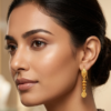 Elegant Textured Gold Drop Earrings with Cascading Discs