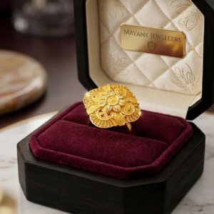 Radiant Floral Burst Gold Statement Ring