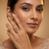 Radiant Lattice-Design Two-Tone Statement Ring