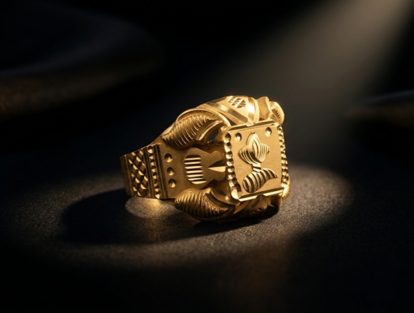 Ornate Sculptural Gold Statement Ring