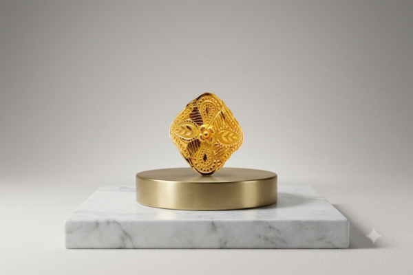 Traditional Floral Filigree Gold Statement Ring