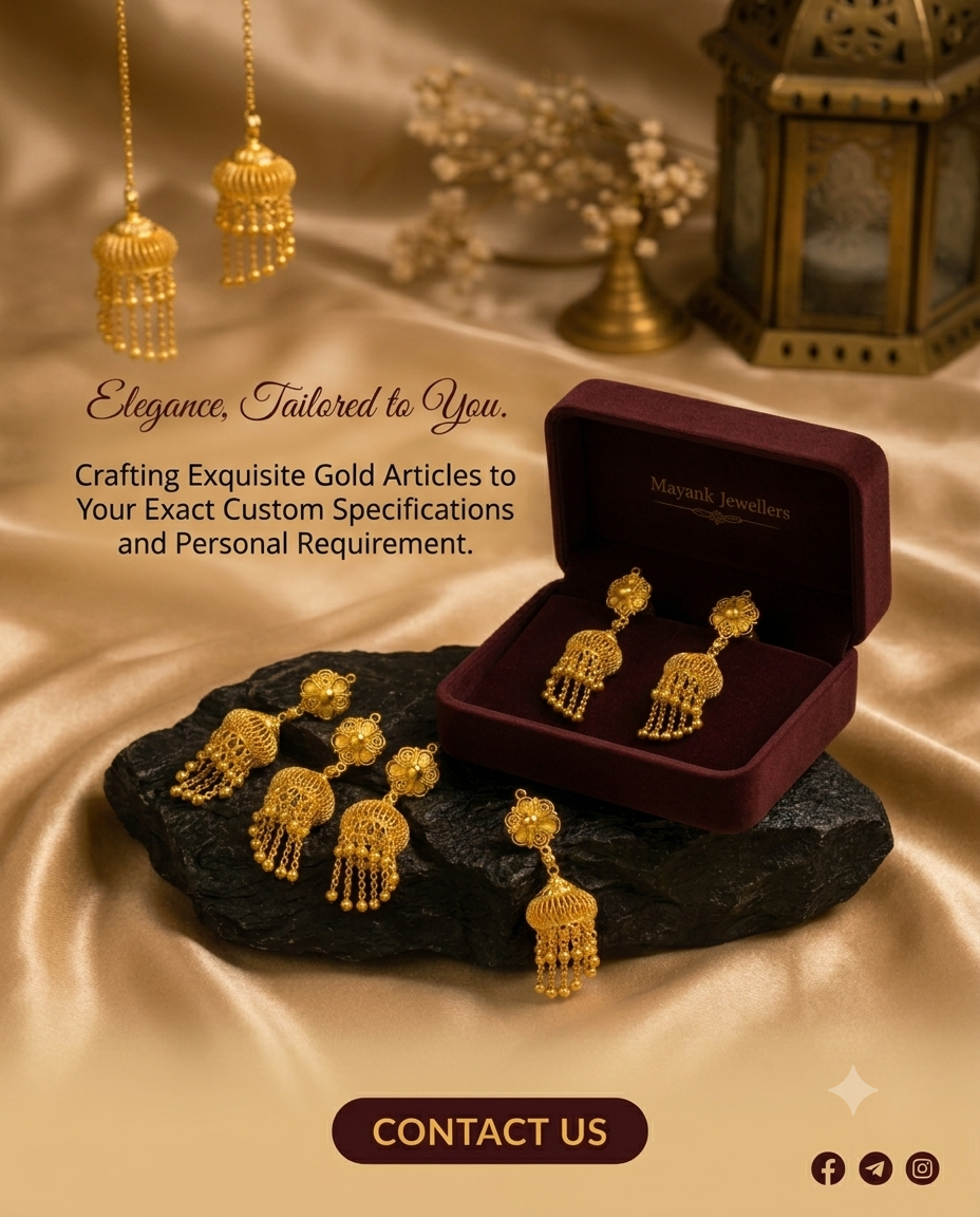 Exquisite Filigree Gold Jhumka Earrings