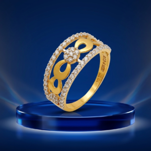 Elegant Infinity-Inspired Diamond-Studded Gold Band