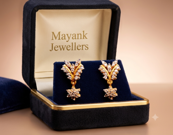 Exquisite Floral-Inspired Diamond Drop Earrings