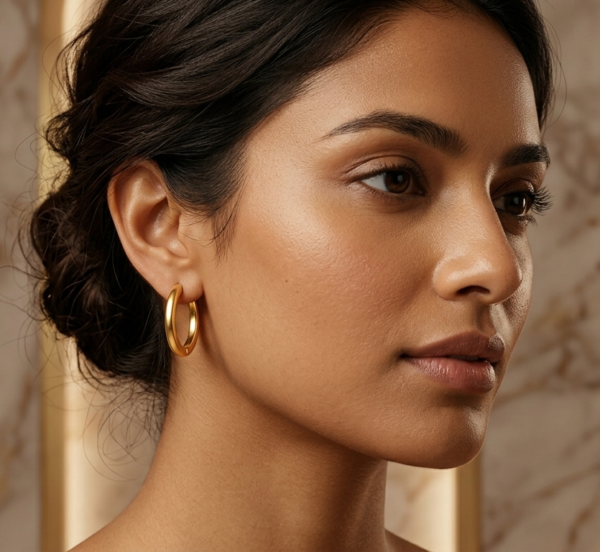 Minimalist Matte Gold Hoop Earrings