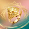 Traditional Floral Filigree Gold Statement Ring