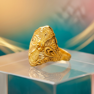 Traditional Floral Filigree Gold Statement Ring