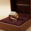 Elegant Stone-Studded Square Gold Statement Ring