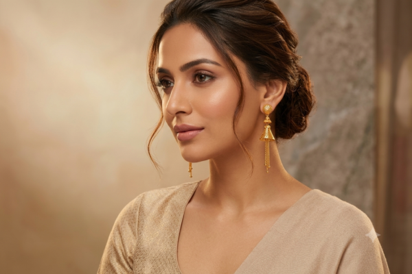 Radiant Multi-Tiered Filigree Gold Jhumka Earrings