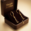 Elegant Hanging Bead Gold Hoop Earrings