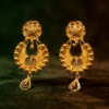 Traditional Crescent Moon Filigree Gold Drop Earrings