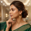 Elegant Textured Filigree Gold Hoop Earrings