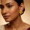 Exquisite Floral-Patterned Gold Stud Earrings