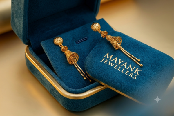 Radiant Multi-Tiered Filigree Gold Jhumka Earrings
