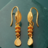 Elegant Textured Gold Drop Earrings with Cascading Discs