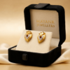 Elegant Teardrop-Inspired Two-Tone Gold Studs
