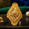 Exquisite Floral Filigree Gold Statement Ring