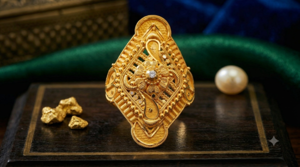 Exquisite Floral Filigree Gold Statement Ring