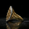 Radiant Lattice-Design Two-Tone Statement Ring