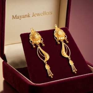 Elegant Traditional Filigree Gold Drop Earrings