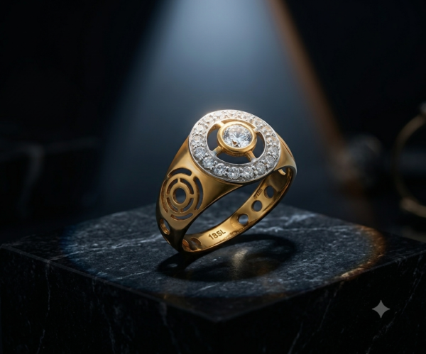 Elegant Solitaire Diamond Gold Ring