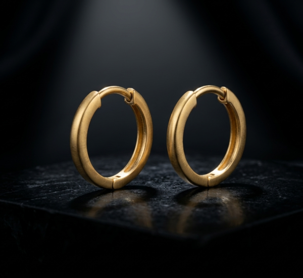 Minimalist Matte Gold Hoop Earrings
