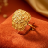Radiant Floral Burst Gold Statement Ring